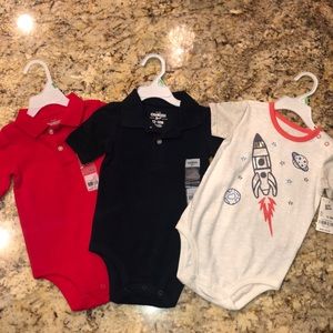 New 3 OshKosh B’gosh Onesies